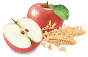 Apples and golden wheat.